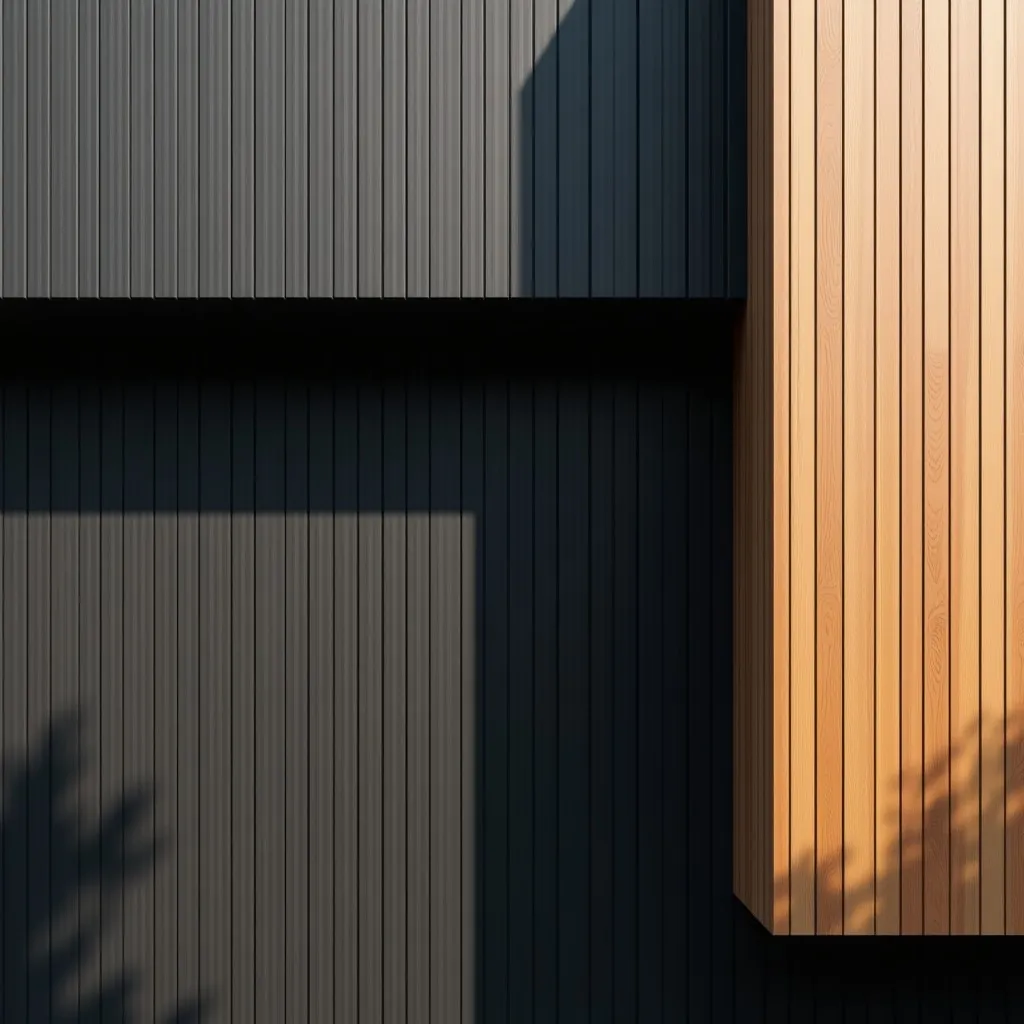 Façade contemporaine en bardage sombre et bois